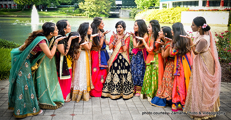 Marvelous Capture of Indian Bride with Bridesmade